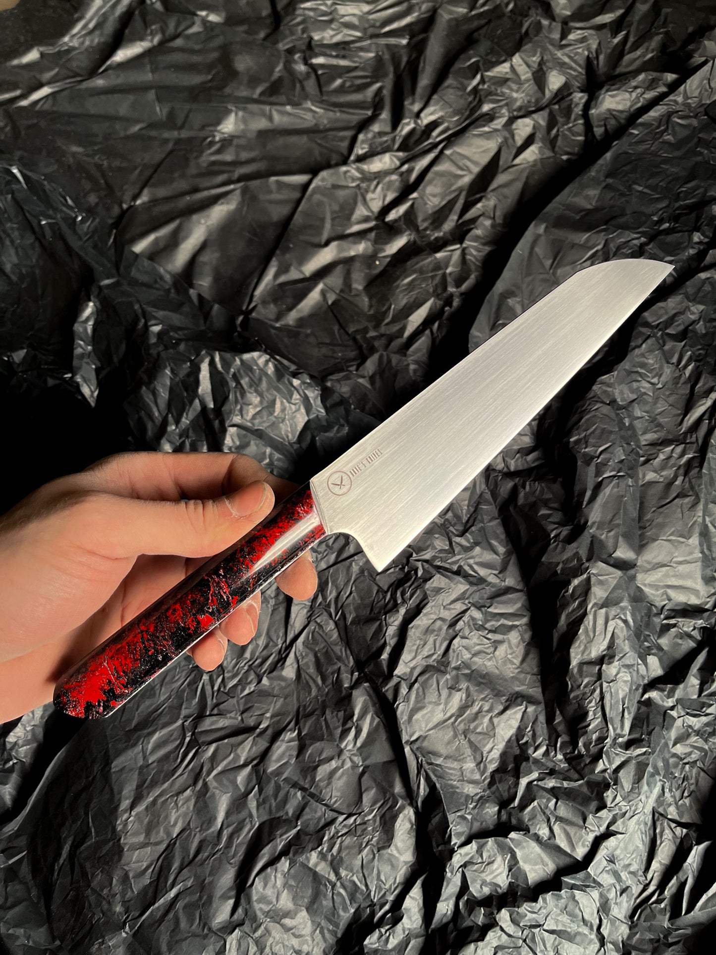 Santoku červený mramor